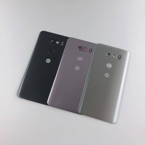 Original For LG V30+/V30 VS996 LS998U H933 LS998U H930 Housing Back Glass Battery Cover+Camera Lens glass Touch ID+ Sticker