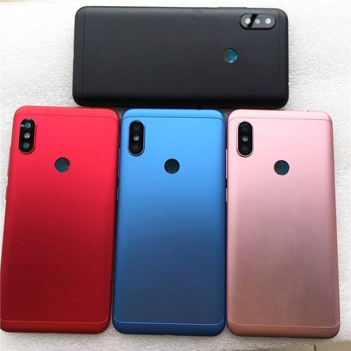 Original New For Xiaomi Redmi Note 6 Pro Back Cover Housing Rear Battery Door + Camera Glass+Side Key + Sim Tray Repair Parts