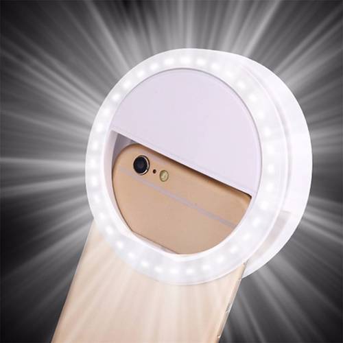 ZK40 Mobile Phone LED Ring Light Selfie Lamp Lens Portable Flash Ring 36 LEDS Luminous Camera Ring Clip For IPhone Android Phone