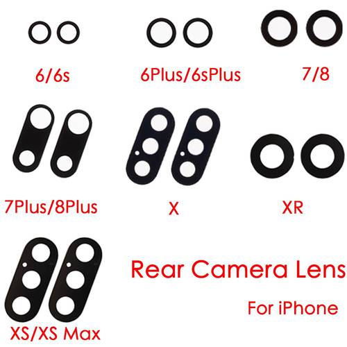 2PCS/SET Rear Camera Glass Lens Cover Replacement for iPhone 6 6s 6Plus 6sPlus 7 7Plus 8 8 Plus X XR XS XS Max