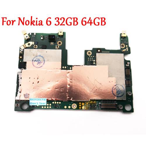 Tested Full Work Original Unlock Mobile Electronic Panel Motherboard Circuits Cable For Nokia 6 32GB 64GB 2017 Snapdragon 430