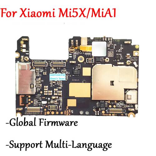 Tested Full Work Original Unlock Motherboard For Xiaomi Mi5x mi 5x m5x MiA1 Mi A1 Logic Circuit Electronic Plate Global Firmware