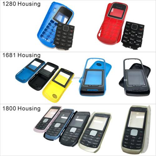 For Nokia 1800 1681 1680 1280 Housing Front Faceplate Frame Cover Case Back cover battery door cover Keypad