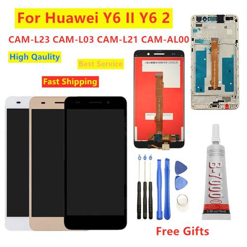 For Huawei Y6II Y6 II CAM-L23 CAM-L03 CAM-L21 CAM-AL00 Full LCD DIsplay Touch Screen Digitizer Assembly With Frame For Honor 5A