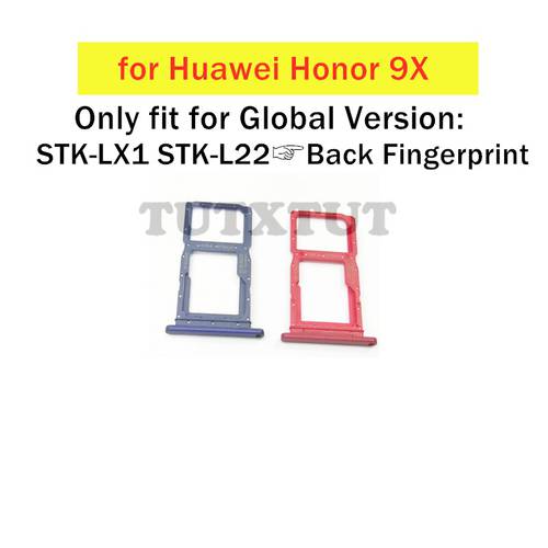 for Huawei Honor 9X Global STK-LX1 STK-L22 Card Tray Holder SIM Card SD Card Slot Holder Adapter Repair Spare Parts