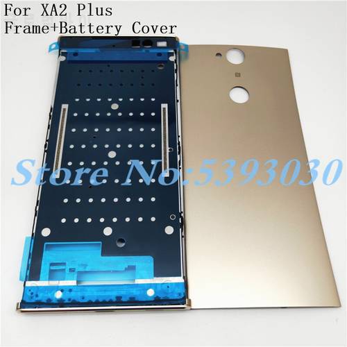 New Original Full Housing Middle Front Frame Bezel Housing For Sony Xperia XA2P XA2 Plus With Battery Back Cover+Logo