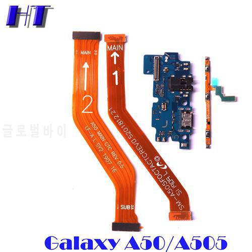 For Samsung Galaxy A50 A505F A505DS A505FN power volume side button strip mainboard LCD USB charing board microphone flex cable