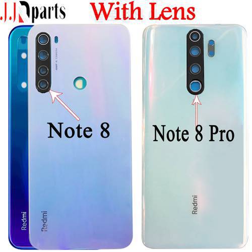For Xiaomi Redmi Note 8 Pro Battery Cover Back Glass Panel Rear Door Housing With Lens For Xiaomi Redmi Note 8 Battery Cover