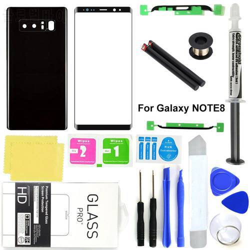 For Samsung Galaxy Note 8 outer touch panel screen glass replacement Front Glass Lens +Adhesive+Tools