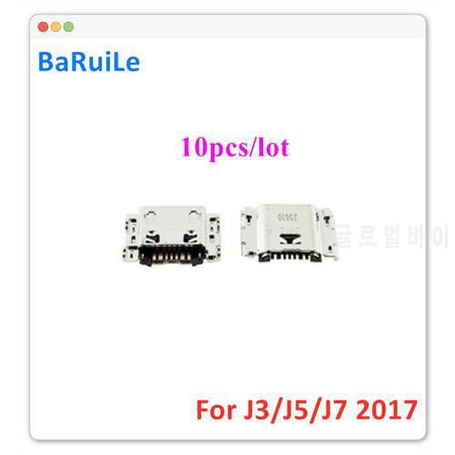 BaRuiLe 10pcs micro mini usb charging Port dock jack socket Connector for Samsung Galaxy J3 J330 J5 J530 J530F J7 J730 2017