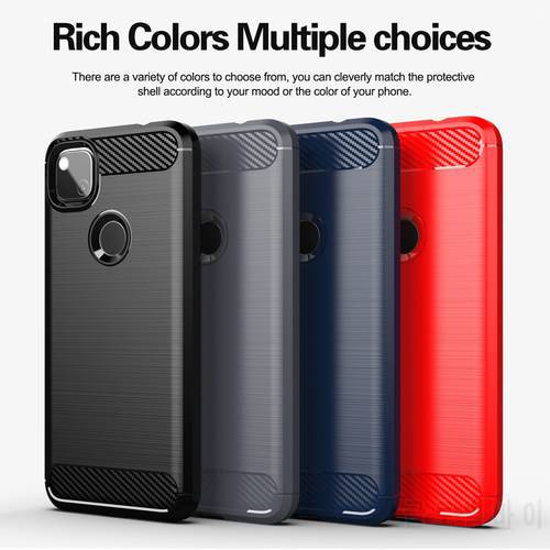 For Google Pixel 4a Case Carbon Fiber Shockproof Anti-knock Soft Silicone Cover for Google Pixel 5 Case for Pixel 4XL 5XL 6 6Pro