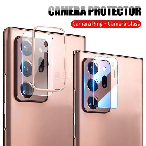 Camera Lens Tempered Glass + Case For Samsung Galaxy Note 20 S20 S21 Ultra S20 Plus Back Metal Ring Camera Lens Glass Protector