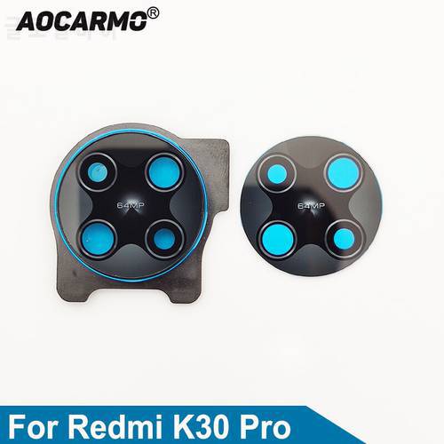 Aocarmo For Redmi K30 Pro Rear Back Camera Lens Glass With Sticker And Lens Frame Cover With Adhesive