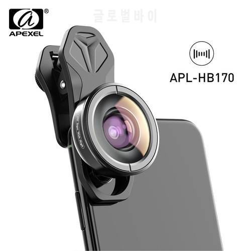 APEXEL HD Optic Phone Camera Lens 170 Degree Super Wide Angle Fisheye Lens For iPhone Samsung Huawei Xiaomi Most Smartphones