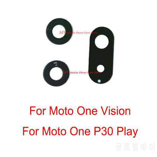 Back Rear Camera Glass Lens Spare Part For Motorola Moto One Vision / One / P30 Play Camera Lens Glass Cover With Sticker