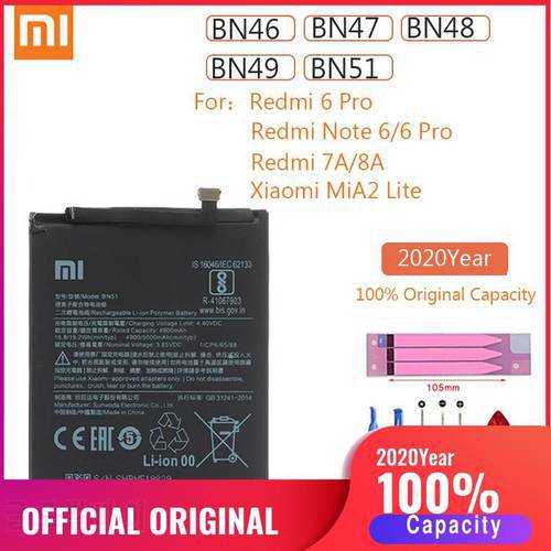 BN46 BN47 BN48 BN49 BN51 Original Xiaomi Redmi 6 Pro 7A 8A MiA2 Lite Replacement Battery For Xiomi Hongmi Note 6 Pro batteries