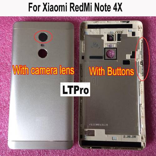 Original Rear Case For Xiaomi Redmi Note 4 Note4X Snapdragon 625 / MTK X20 Version Back Battery Cover Metal Lid Replacement