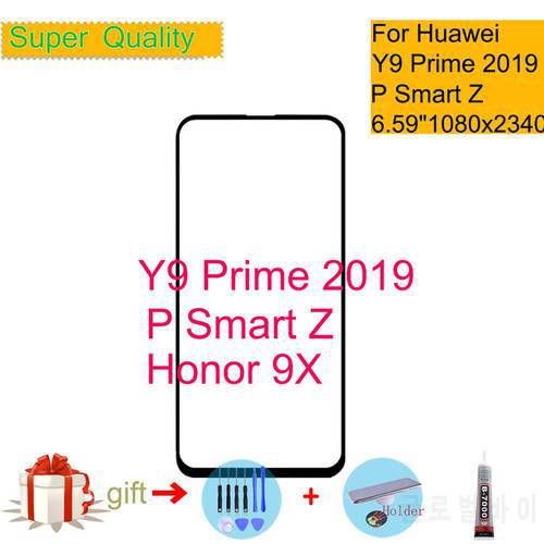 For Huawei P Smart Z Y9 Prime 2019 Y9S Touch Screen Panel Front Outer Glass For Honor 9X LCD Glass Lens With OCA Replacement