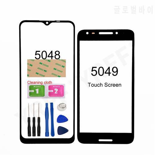 For Alcatel 3X 2019 5048 Front Screen Glass Panel (No Touch Screen) For Alcatel A30 Fierce 5049 OT5049 Outer Glass Pancel Cover