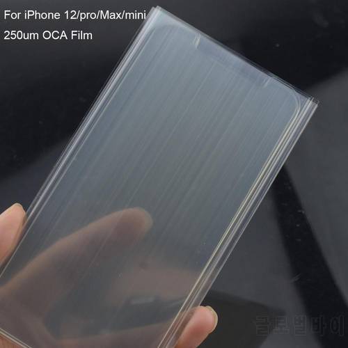 50PCS Mitsubishi 250um OCA for iPhone 12 pro Optical Clear Adhesive for iPhone 12 pro max mini repair LCD Touch Glass OCA Glue