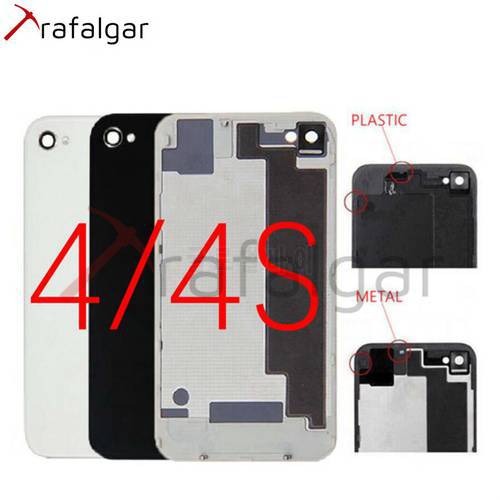 For Apple iPhone 4 4S Back Battery Cover Rear Housing Door Case Back Panel For iPhone 4S Battery Cover Glass Body Replacement