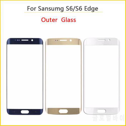 Outer Glass For Samsung Galaxy S6/S6 Edge Front Touch Screen Front Glass Panel Phone Replacement Parts+ Adhesive