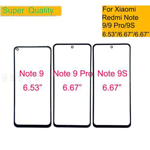 10Pcs/Lot For Xiaomi Redmi Note 9 Pro 9S 9T Touch Screen Panel Front Outer Glass Lens For Redmi Note 9 5G LCD Glass With OCA