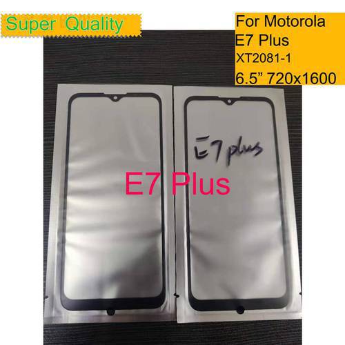 10Pcs/Lot For Motorola Moto E7 Plus XT2081-1 Touch Screen Panel Front Outer Glass Lens With OCA For Moto E7 Plus LCD Glass