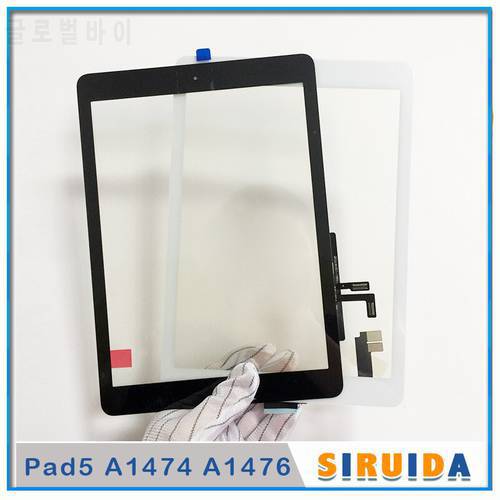 10Pcs For ipad air touch panel display Replacement For iPad 2 / 3 / 4 / 5 front Touch Screen Digitizer front outer Glass no home