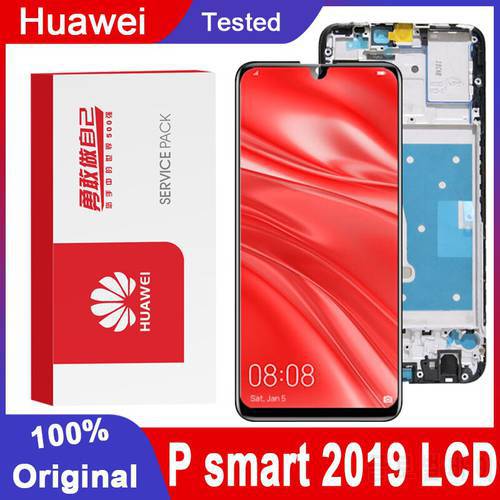 Original Tested 6.21 10-Touch Display with Frame for Huawei P Smart 2019 LCD Touch Screen Digitizer Assembly POT-LX1 L21 LX3