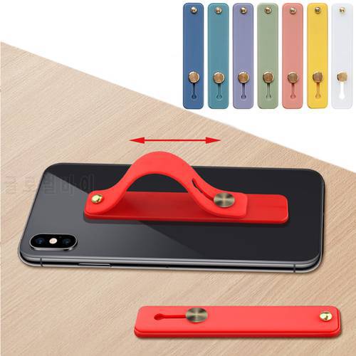 1PC Candy Color Silicone Phone Lazy Holder Push Pull Grip Stand Finger Ring Hand Band Bracket Universal Phones Accessory Tools