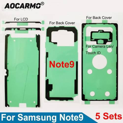 5Pcs/Lot LCD Screen Frame Sticker Rear Back Cover Camera Lens Tape Glue Full Set Adhesive For Samsung Galaxy Note9 SM-N9600
