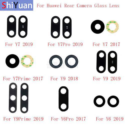 2pcs Back Rear Camera Lens Glass For Huawei Y6 2019 Y7 2019 Y7 2017 Y9 2019 Y9 2018 Camera Glass Lens Replacement Repair parts