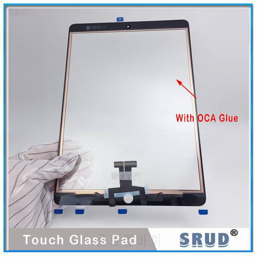 1PCS Digitizer Touch Screen Glass Panel with OCA Glue For iPad 6 Air 2 mini4 Pro 9.7 10.5 Front Glass Replacement +Adhesive film