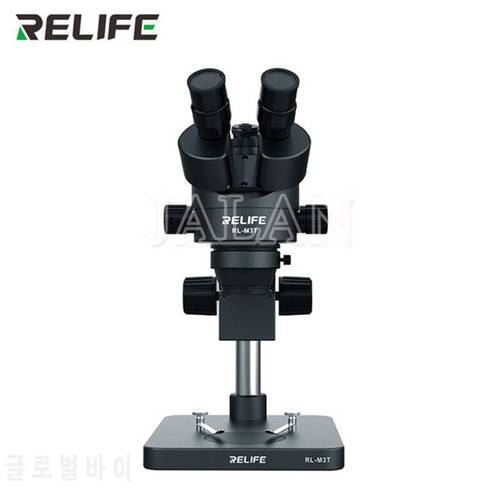 RELIFE RL-M3T Trinocular Microscope For Mobile Phone PCB Electronic Device Repair 0.7-4.5X Continuous Zoom Microscope