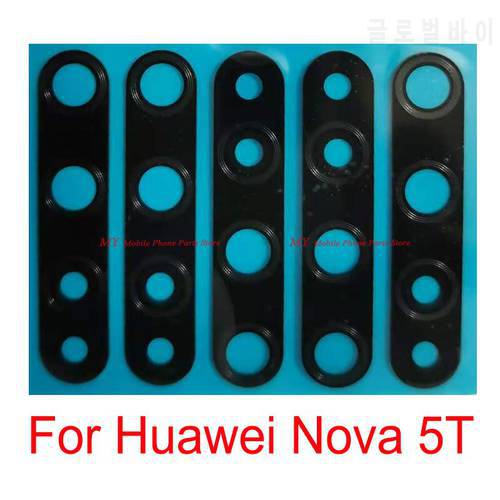 1~50 Pieces Rear Camera Back Lens Glass For Huawei Nova 5T Nova5t Back Camera Glass Lens With Glue Sticker Spare Parts