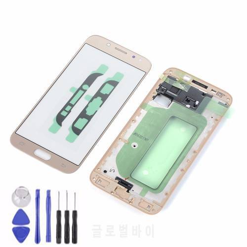 For Samsung Galaxy J7 2017 J7 Pro J730 J730F Front Glass Touch Screen Sensor+LCD Housing Middle Frame+Adhesive+Tools