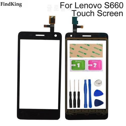 4.7&39&39 Mobile Touch Screen For Lenovo S660 S 660 Touch Screen Digitizer Panel Front Glass Sensor Tools Adhesive
