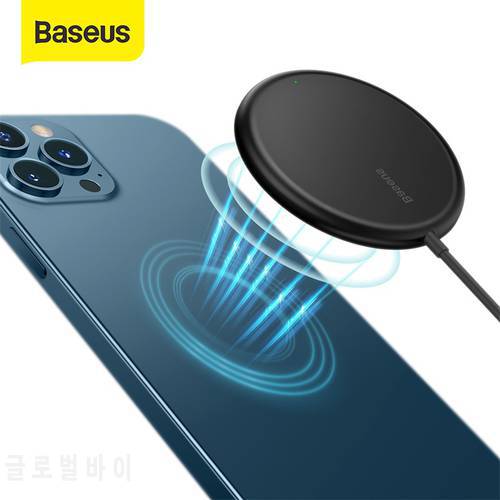 Baseus Mini Magnetic Wireless Charger 15W PD Quick Charging Pad For iPhone 12 Pro Max Thin Portable Wireless Phone Charger