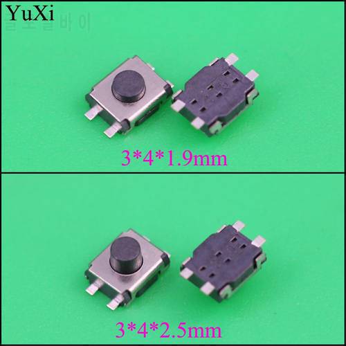 YuXi 3*4*1.9mm/3*4*2.5mm Micro switch Button Tactile Push Button Car Key Switch Button Remote Key 3x4x1.9 /3x4x2.5mm 1.9H 2.5H
