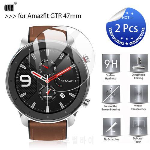 2Pcs Premium Tempered Glass film For Huami AMAZFIT GTR 47mm 42mm Smart Watch Explosion-Proof Screen Protector Accessories