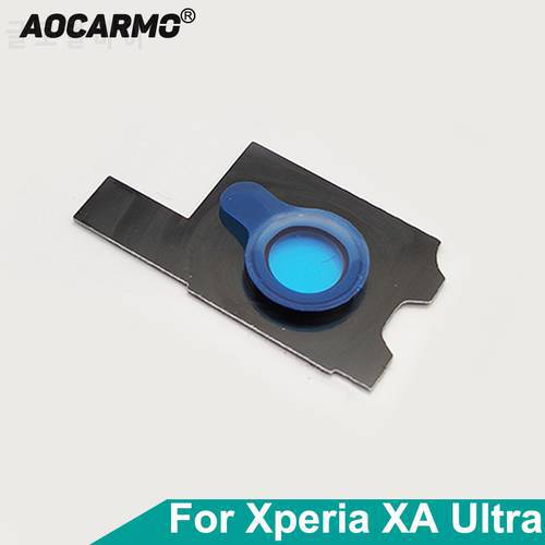 Aocarmo Front Face Camera Lens Glass With Adhesive Sticker Ring Frame For Sony Xperia XA Ultra C6 XAU F3211 F3212 F3213 F3215/16