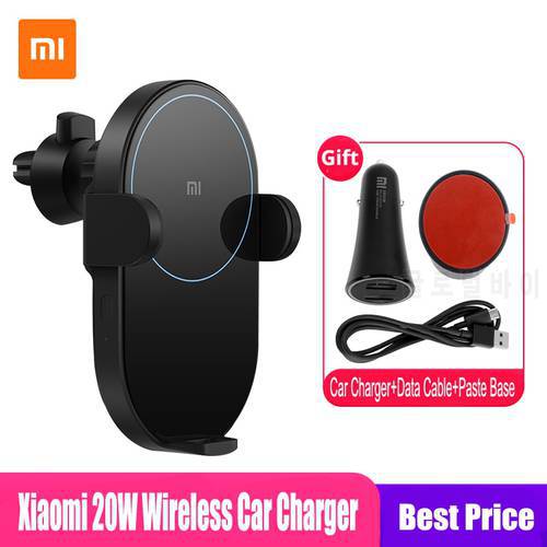 100% Xiaomi Mi 20W Max Qi Wireless Car Charger WCJ02ZM with Intelligent Infrared Sensor Fast Charging Car Phone Holder