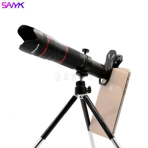 SANYK 50X / 36X HD Mobile Phone Lens Telephoto Lenses Zoom lens Telescopes Monocular Telescope Lens With Selfie Tripod Smarphone