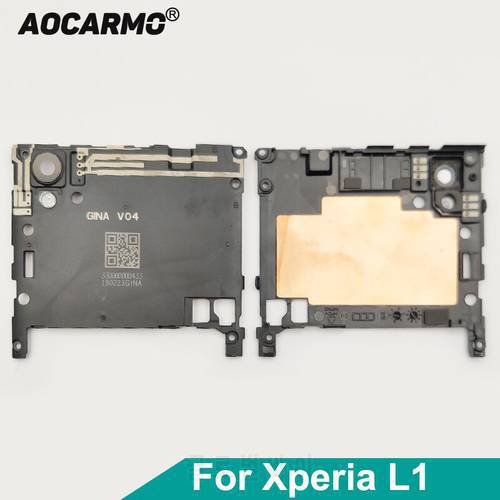 Aocarmo Rear Back Camera Lens Len With Frame Holder Signal Antenna Motherboard Cover For Sony Xperia L1 G3311 G3312 G3313