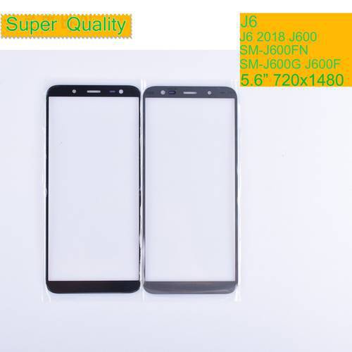10Pcs/Lot For Samsung Galaxy J6 2018 J600 Touch Screen Panel Outer Glass Lens LCD Front With OCA