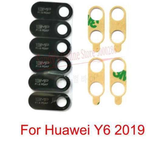 10 PCS Rear Camera Glass Lens For Huawei Y6 2019 Main Big Back Camera Lens Glass Cover With Adhesive Sticker