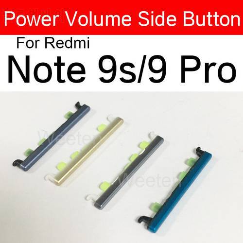 Power & Volume Side Button For Xiaomi Redmi Note 9 4G 5G Note 9S 9 Pro Note 9T Volume Power On Off Side keypads Replacement Part