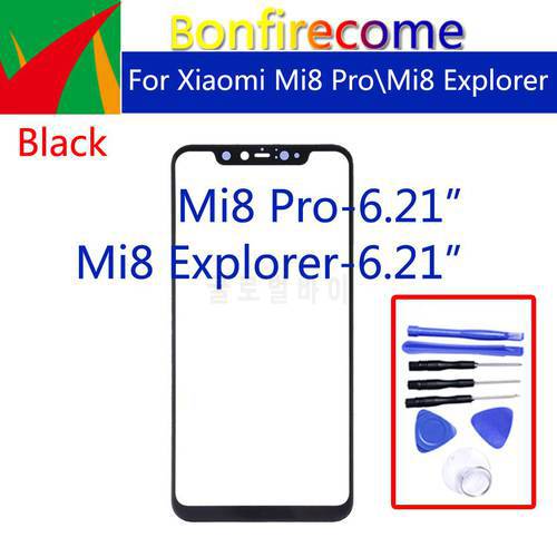 For Xiaomi Mi 8 Pro Mi8 Pro\ Mi8Pro\ Mi8 UD Touch Screen Front Panel Glass Lens LCD Outer Glass For Mi 8 Explorer\ Mi8 Explorer