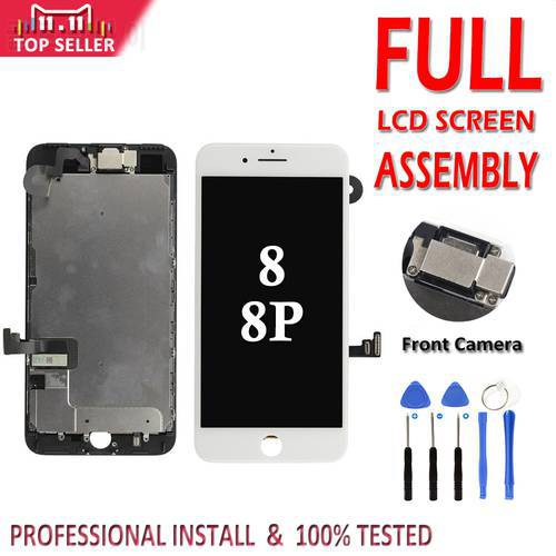 Full Set LCD for iPhone 8G 8 Plus LCD Complete Assembly Display Touch Screen Digitizer Replacement Front Camera No Home Button